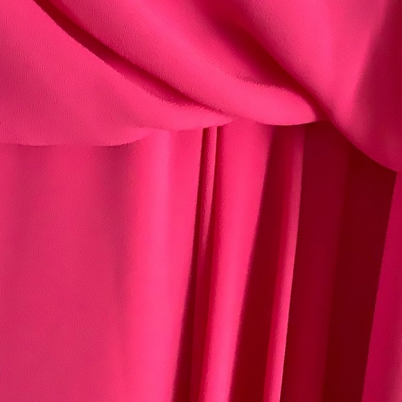 HALSTON Arymetric Draped Gown Azalea Pink 12   NEW MSRP $395 - Picture 8 of 17
